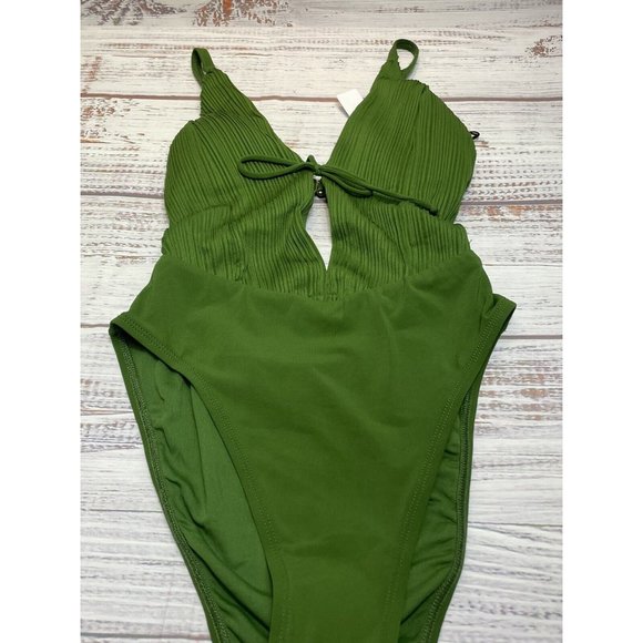 NWT ROBIN PICCONE Basil Green One piece SWIMSUIT SIZE 4 - Picture 3 of 6
